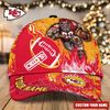 NFL Kansas City Chiefs Adjustable Hat Mascot & Flame Caps for fan, Custom Name NFL Kansas City Chiefs Caps