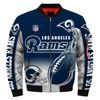 Los Angeles Rams Helmet Bomber Jackets Custom Name, Los Angeles Rams NFL Bomber Jackets, NFL Bomber Jackets
