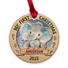 Personalized Wood Baby Ornament Baby's First Christmas Elephant.jpg