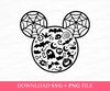 Halloween Mouse Head Svg, Happy Halloween Svg, Trick Or Treat, Mouse Head Webs and Bats, Spiders and Stars Svg, Svg File For Cricut Cut.jpg