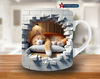 3D Sleeping Cat Hole In A Wall Mug Wrap, 11oz & 15oz Mug Template, Mug Sublimation Design, Mug Wrap Template PNG, 3D Cat Mug Press Design1.jpg