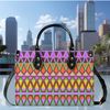 Handbag shoulder bag Women Luxury PU Leather modern spring summer purple peach purse geometric abstract design Gift Mom wife friend.jpg