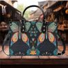 Women PU leather Handbag tote Butterfly floral abstract art purse  Large Tote would be Perfect for Vacation Beach Travel.jpg