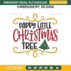 Happy Little Christmas Tree Embroidery Design File, Christmas Tree Embroidery Design File.jpg