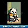 Cute Panda Playing Video Games - High-Quality PNG Sublimation Download - Defying the Norms