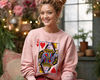 Queen of Hearts Valentines Sweatshirt Gift for Women, Retro Valentine Women's Shirt, Funny Valentines Day Sweater, Alice in Wonderland Shirt.jpg