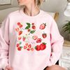 Strawberry Sweatshirt, Screen Print Hoodie, Graphic Tee, Foodie Clothing Gift 1.jpg