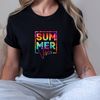 Summer Vibes Shirt, Colorful Summer Shirt, Gift For Vacation Crew, Summer Beach Shirt, Shirt For Friends, Besties Shirts, Vacay Crew Shirt.jpg