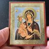 Mother of God of Three Hands | Silver and Gold foiled icon | Size: 2,5" x 3,5" |