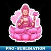 RN-17312_Pink Buddha Statue  abstract bright designer sticker   maditate with buddha symbol 2522.jpg