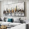 Abstract New York Cityscape Oil Painting on Canvas, Original Manhattan Canvas Wall Art, Modern urban painting for Living Room, Bedroom Decor.jpg