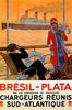 Bresil Plata Ship Brazil Cruise South Atlantic Ocean Travel Vintage Poster Repro.jpg