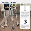 Drive Medical 10210-1 2-Button Folding Walker with Wheels, Rolling Walker, Front Wheel Walker, Lightweight Walkers for Seniors and Adults Weighing Up To 350 Pou