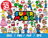 Super Mario Bros SVG Bundle  Vector Clipart  Cricut Instant Download Wall Decal Sticker Kart.jpg