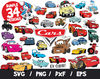 Disney Cars SVG Bundle Cricut Silhouette Flash McQueen Cars 2 Cut File Layered Dxf.jpg