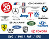 Cars Brands Logo Bundle SVG Cricut Silhouette Cut File Tesla Vector Jeep Ferrari ClipArt Dodge BMW Audi.jpg
