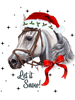 Cute Horse With Santa Hat Let It Snow Horse Lover Christmas.png