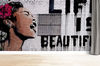 Banksy Life Is Beautiful Wallpaper, Woman Graffiti Wall Art, Banksy Wall Decor, Self Adhesive Paper, Paper Craft, Wallpaper Border,.jpg