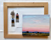 Sunset original landscape acrylic on canvas, pink sky painting, abstract colorful sky, meadow painting.jpg