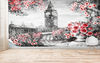 Flower Wallpaper, London Landscape Wall Stickers, London Tower Wall Painting, Floral Wallpaper, Landscape Wall Mural, Self Adhesive Paper,.jpg