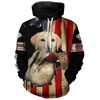 Bird Dog Labs Yellow Labrador Pheasant Hunting American Flag Hoodie 3D, Personalized All Over Print Hoodie 3D Y5