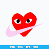 Nike X Heart design Svg
