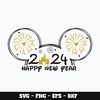 Mickey 2024 happy new year Svg
