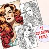 Vintage Lady Hairstyle Coloring Pages 1.jpg