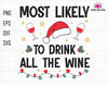 Most Likely To Drink All The Wine Svg, Family Christmas Shirt, Funny Christmas SVG, Merry Christmas Svg, Trendy Quotes, Digital File Svg.jpg