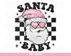Santa Baby png, Retro Pink Santa png, Santa Faux Sequin png, Glitter Santa Baby Sublimation, Cute Sequins Santa png, Christmas Shirt Design.jpg