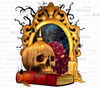 Halloween skull candles and roses png, Happy Halloween png, spooky season png, trick or treat png, Halloween png, sublimate designs download.jpg