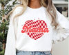 Mama Checkered Heart Sweatshirt, Valentines Day Hoodie, Mama Valentine, Retro Mom Shirt, Custom Mom Gift, Mommy Hoodie, Nana Shirt.jpg