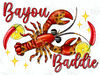 Crawfish bayou baddie png sublimation design download, Happy Mardi Gras png, hand drawn crawfish png, Crawfish png, sublimate designs.jpg