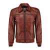 Zipper Vintage Bomber Polo Leather Jacket-Brown_4.jpg