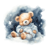 Teddy bear watercolor sublimation.png