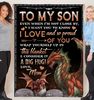 Dragon Blanket, Mom To Son, To My Son, Even When I'm Not Close By Dragon Fleece Blanket 1.png