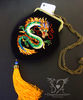 Chinese dragon green fire luxury embroidery velvet phone bag 2.jpg