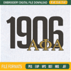 1906 Alpha Phi Alpha Embroidery Designs, Historically Black Colleges and Universities Machine Embroidery Design, Machine Embroidery Designs - Premium & Original