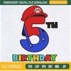 5th Birthday Mario Bros Embroidery Designs, Birthday Machine Embroidery Design, Machine Embroidery Designs - Premium & Original SVG Cut Files.jpg