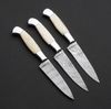 Set of 3 Kitchen Chef's Knives Lot of 3 Chef knife, Damascus Steel & Bone Handle (5).jpg