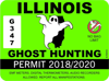 Illinois Ghost Hunting Permit Sticker Self Adhesive Vinyl Paranormal Hunter IL - C1066.png