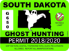 South Dakota Ghost Hunting Permit Sticker Self Adhesive Vinyl Paranormal SD - C1094.png