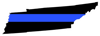 Tennessee State Shaped The Thin Blue Line Sticker Self Adhesive Vinyl police TN - C3485.png