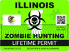 Zombie Illinois State Hunting Permit Sticker Self Adhesive Vinyl IL - C2942.png