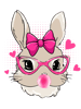 Rabbits Cute Bunny Face Tie Bandana Heart Glasses Bubblegum Easter.png