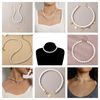 Vintage Style Simple 6MM Pearl Chain Choker Necklace For Women Wedding Love Shell Pendant Necklace.jpg