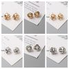 Tiny Metal Stud Earrings for Women Gold Color Twist Round Earrings Small Unusual Earrings boucles.jpg