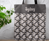 White Cartoon Goose Geometric Pattern Personalized Tote Bag.png
