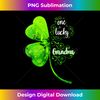 Womens One Lucky Grandma Shamrock Grandma St Patricks Day V-Neck - Timeless PNG Sublimation Download - Rapidly Innovate Your Artistic Vision