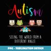 Cute Owls Puzzle Pieces Autistic  Autism Awareness - High-Resolution PNG Sublimation File
